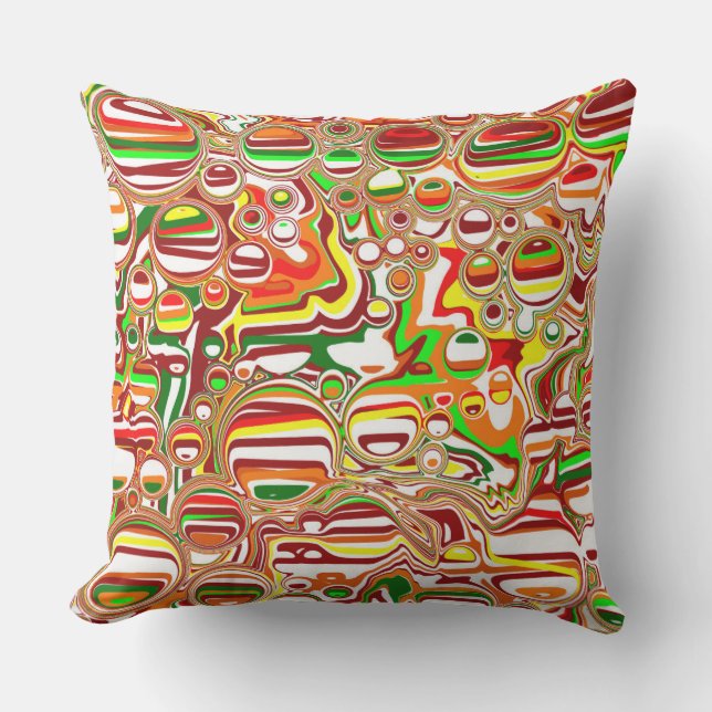 Retro Bubbles Digital Art  Outdoor Pillow (Front)
