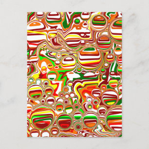 Retro Bubbles Digital Art Postcard