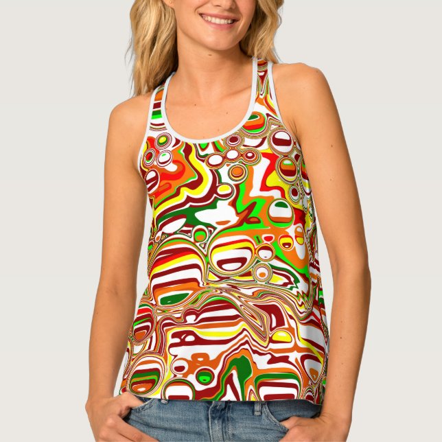 Retro Bubbles Digital Art   Tank Top (Front)