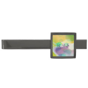 Retro Bubbles Gold, Aqua & Violet Modern Tie Bar