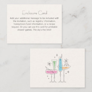 Retro Bubbly Champagne Bridal Shower Enclosure Card