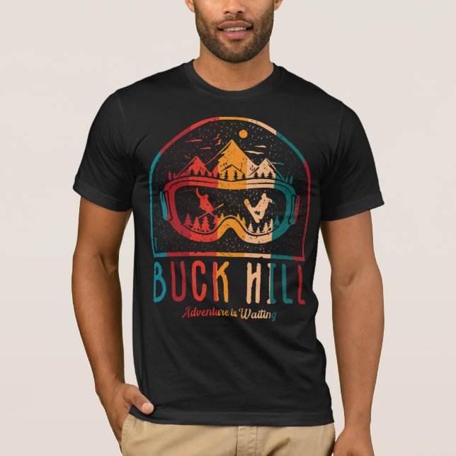Retro Buck Hill Ski Adventure T-Shirt (Front)