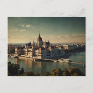 Retro Budapest Charm Postcard