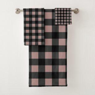 Buffalo plaid bathroom outlet towels