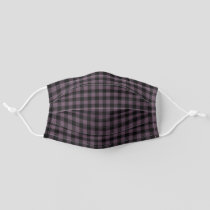 Retro Buffalo Plaid Tartan Pattern Black Purple  Adult Cloth Face Mask