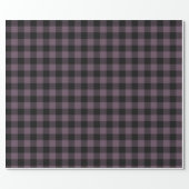 Retro Buffalo Plaid Tartan Pattern Black Purple Wrapping Paper (Flat)