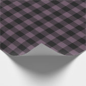 Retro Buffalo Plaid Tartan Pattern Black Purple Wrapping Paper (Corner)