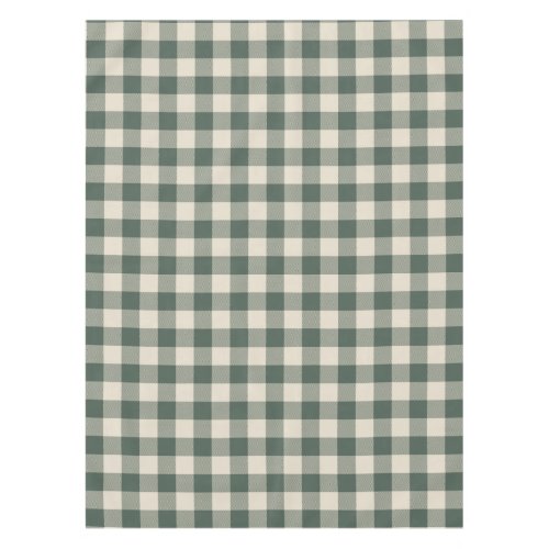 Retro Buffalo Plaid Tartan Pattern Forest Green  Tablecloth