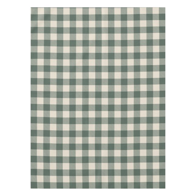 Retro Buffalo Plaid Tartan Pattern Forest Green  Tablecloth (Front)