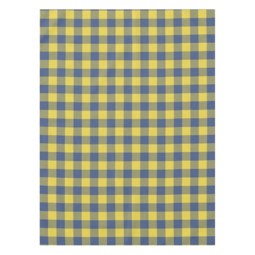 Retro Buffalo Plaid Tartan Pattern Yellow Blue  Tablecloth