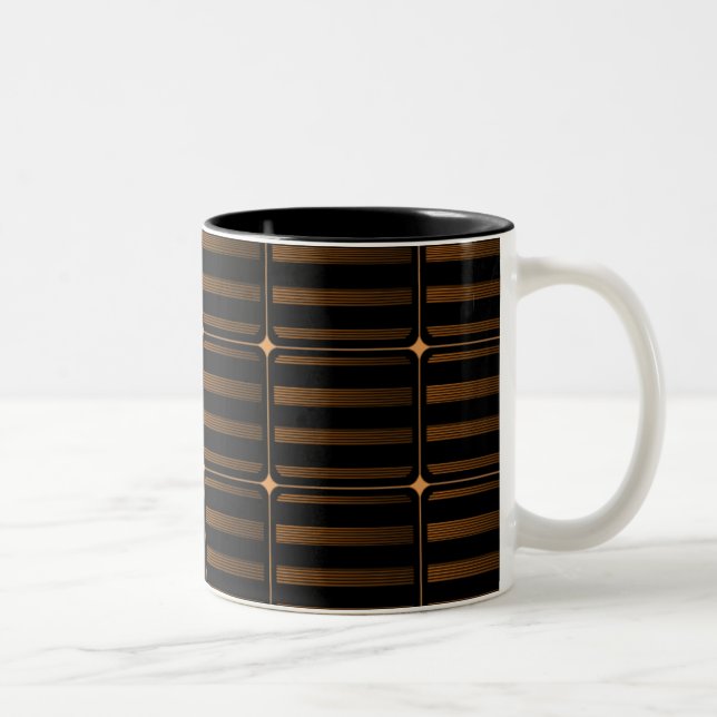 Retro Building Blocks Mug, Gold Two-Tone Coffee Mug (Right)