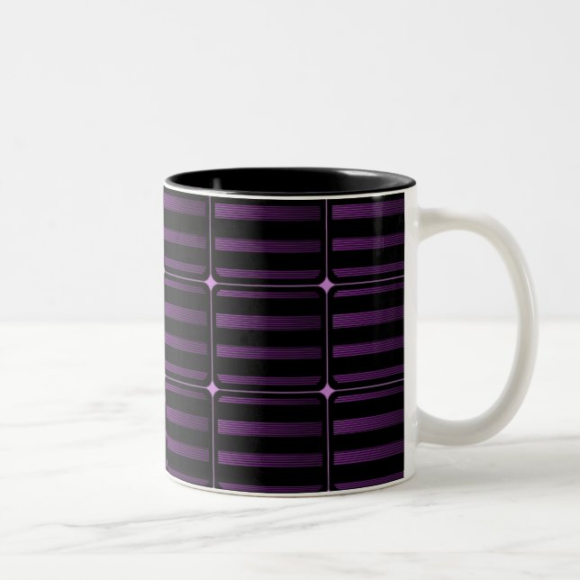Retro Building Blocks Mug, Purple Two-Tone Coffee Mug (Right)