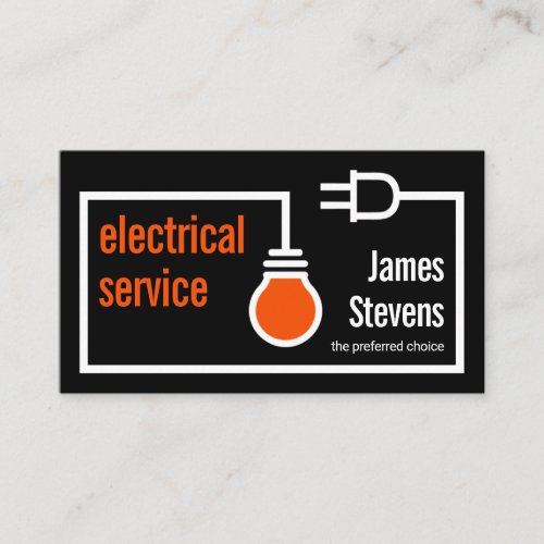 Retro Bulb Plug Electrical Circuit Business Card