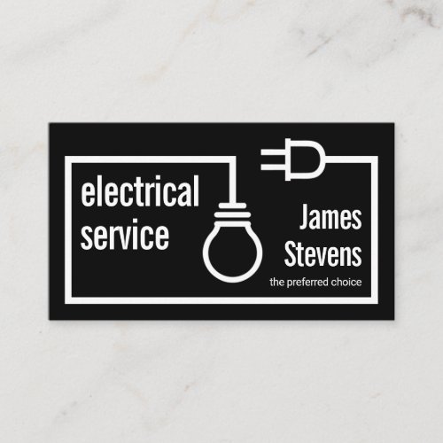 Retro Bulb Plug Electrical Circuit Business Card