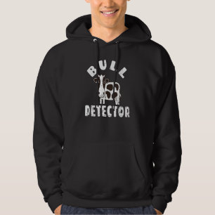 Retro Bull Detector   Fun B S  Bull Cow Joke Hoodie