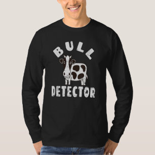 Retro Bull Detector   Fun B S  Bull Cow Joke T-Shirt