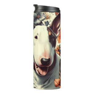 Retro Bull Terrier Seamless Painting Thermal Tumbler