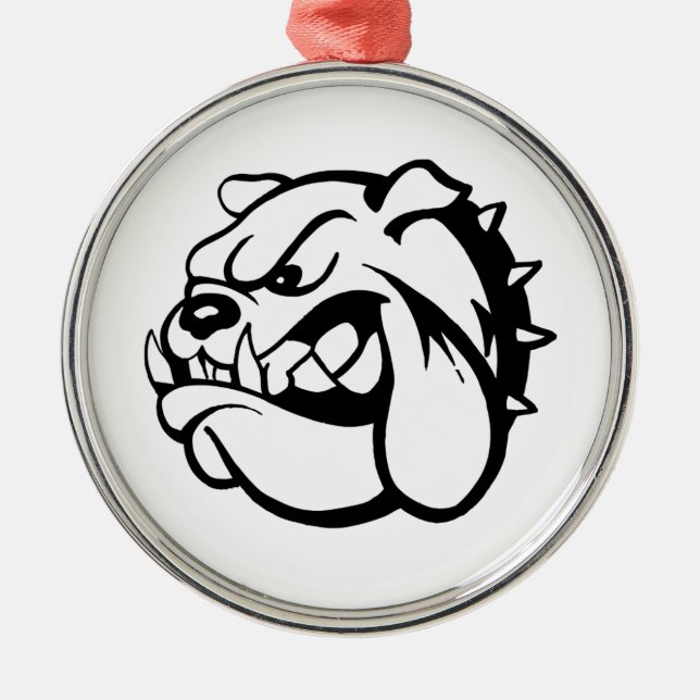 Retro Bulldog Metal Ornament (Front)
