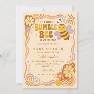 Retro Bumble Bee Baby Shower Invitation