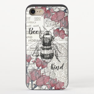 Retro Bumble Bee Pink Floral iPhone 8/7 Slider Case