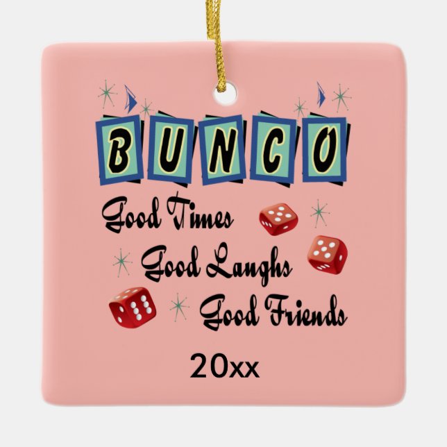 Retro Bunco Ceramic Ornament (Front)