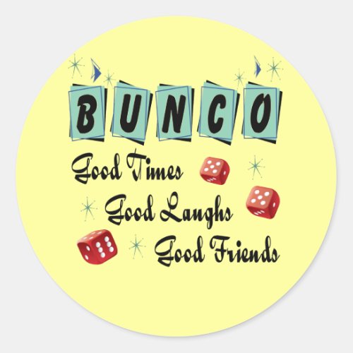 Retro Bunco Classic Round Sticker