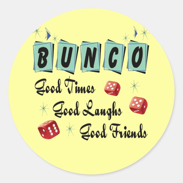 Retro Bunco Classic Round Sticker (Front)