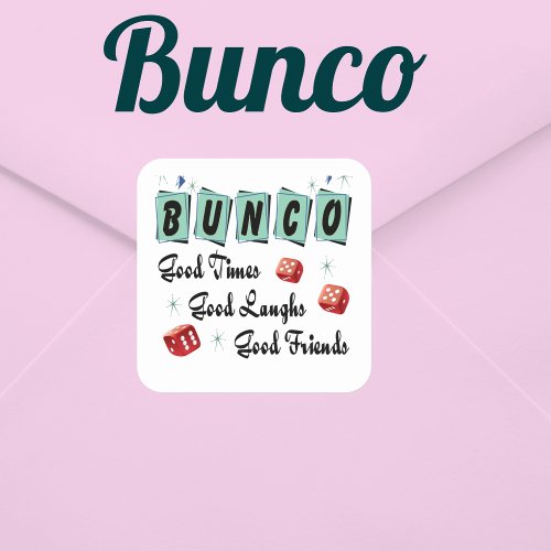 Retro Bunco Party Envelope Seal