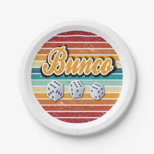 Retro Bunco Party Paper Plates