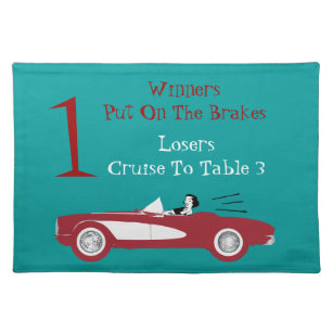 Retro Bunco Red Convertible Table Card #1 Dice Cloth Placemat