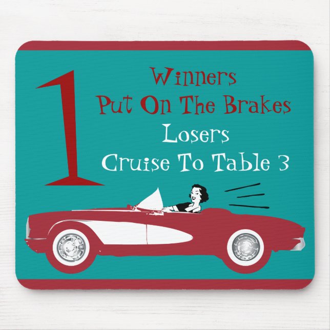 Retro Bunco Red Convertible Table Card #1 Dice Mou Mouse Pad (Front)