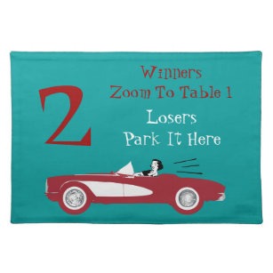 Retro Bunco Red Convertible Table Card #2 Dice Cloth Placemat