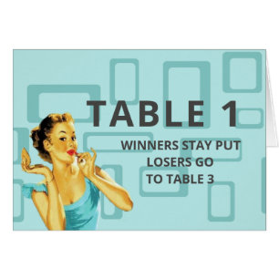 Retro Bunco Table Card For Table 1
