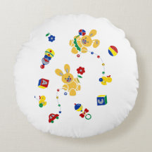 Retro Bunny Round Pillow