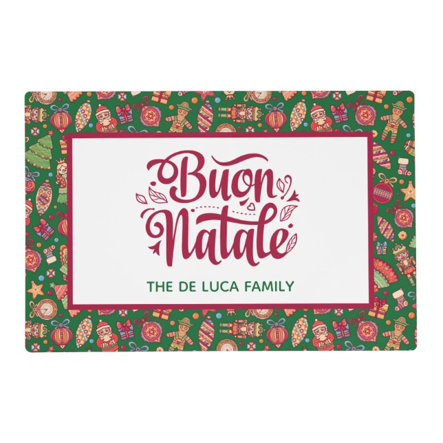 Retro Buon Natale Personalized Placemat (Front)