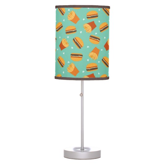 Retro Burger and Fries Table Lamp (Front)
