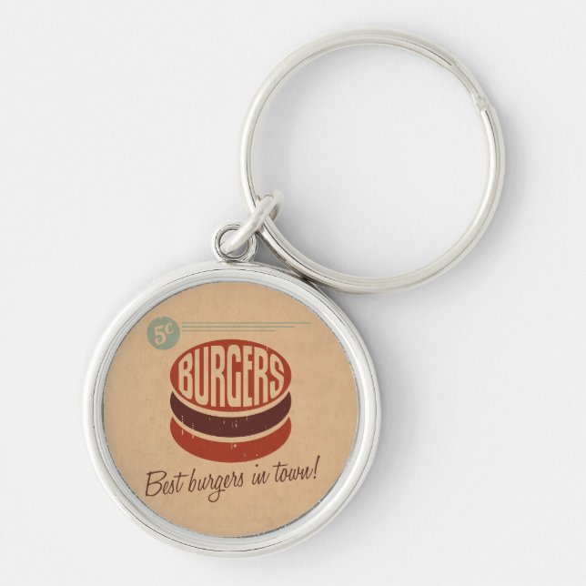 Retro Burger Keychain (Front)