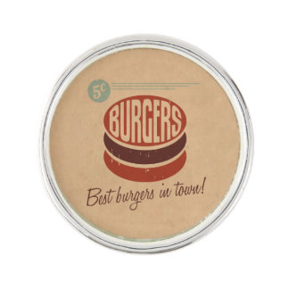 Retro Burger Lapel Pin