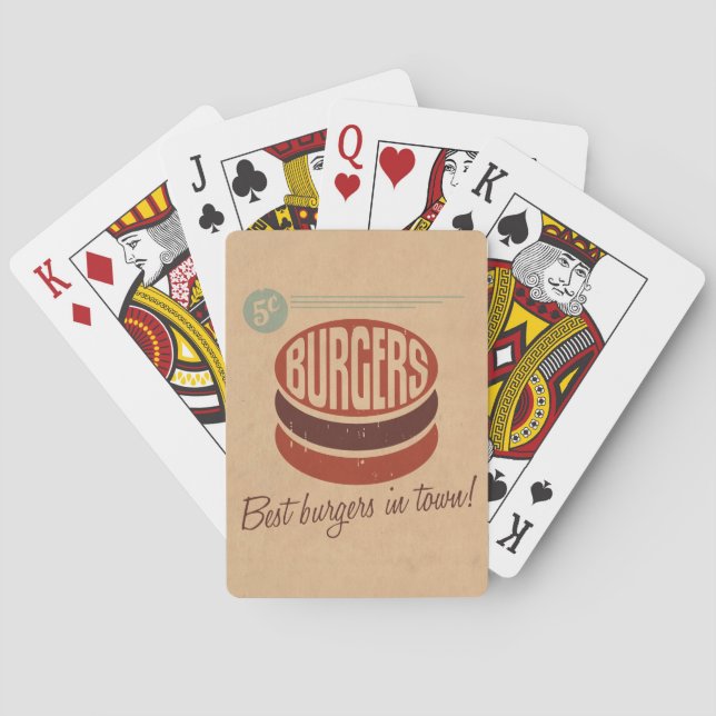 Retro Burger Poker Cards (Back)