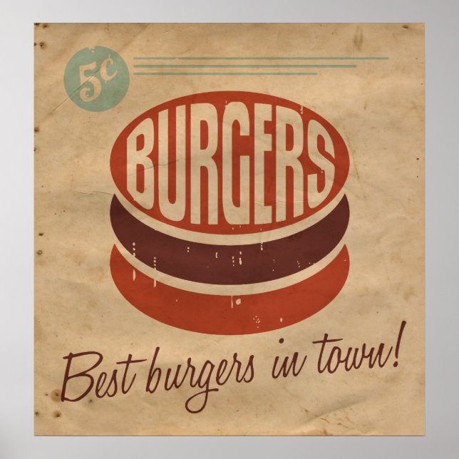 Retro Burger Poster (Front)
