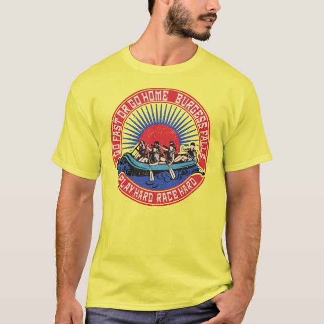Retro Burgess Falls Rafting. T-Shirt (Front)