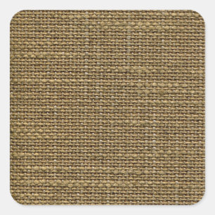 Retro Burlap Texture Pattern Square Sticker