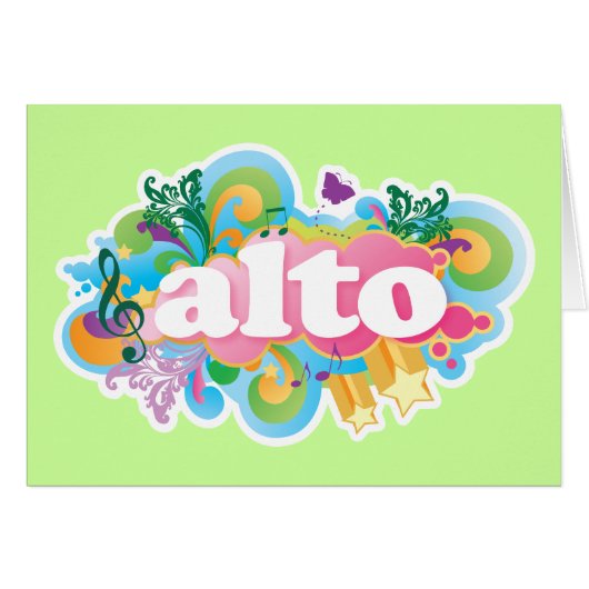 Retro Burst Alto Singer Choir Gift (Front Horizontal)