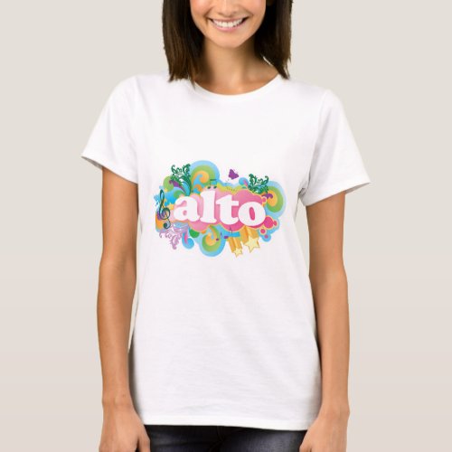 Retro Burst Alto Singer Choir Gift T_Shirt