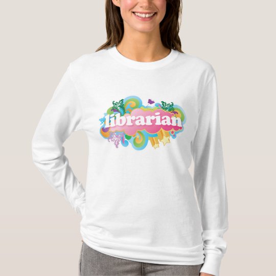 Retro Burst Colorful Librarian Gift T-Shirt