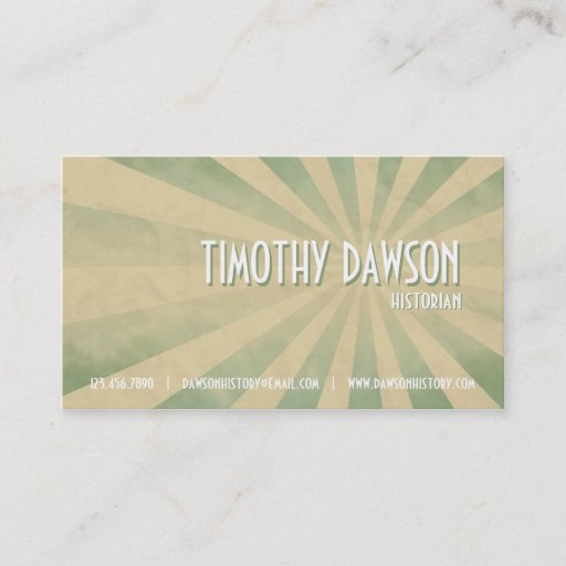 Customizable Retro Burst - Teal Business Card