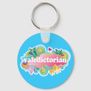 Retro Burst Valedictorian Graduation Gift Keychain