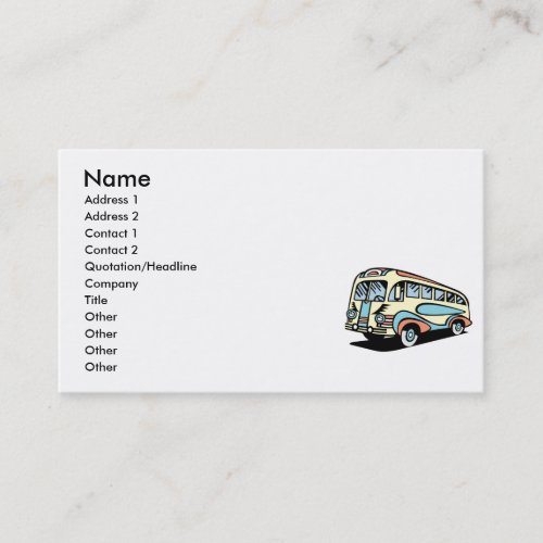 retro bus motor coach business card