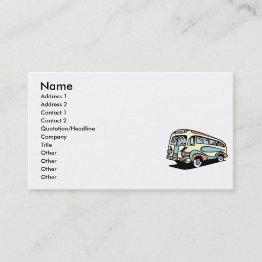 Customizable retro bus motor coach business card