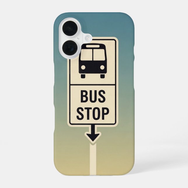 Retro Bus Stop Sign iPhone Case (Back)